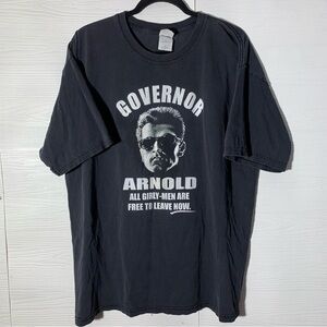 Vintage Governor Arnold Girly-Men Funny Quote Graphic Tee XL